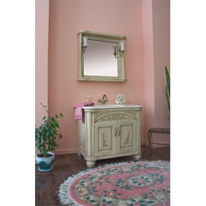 Комплект мебели для ванной Classic 90В (цвет 1015) зеркало в раме Аллигатор-мебель