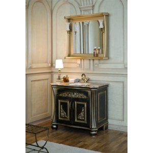 Комплект мебели для ванной Classic 90E (цвет-черный с золотой патиной) Аллигатор-мебель