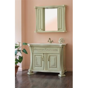 Комплект мебели для ванной Classic 100В (цвет 1015) зеркало со шкафчиками Аллигатор-мебель