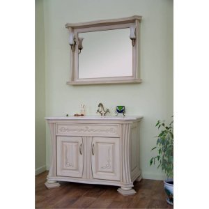 Комплект мебели для ванной Classic 100В (цвет 1015) зеркало в раме Аллигатор-мебель
